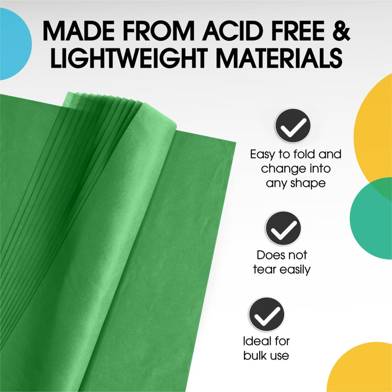 Party Solids Emerald Green Tissue Paper for Gift Bags - 20" X 30" Bulk Tissue Paper Green 480 Sheets - 10lb Newsprint for Packing, Birthday Gift Box Filler, Packing Supplies for Moving Supplies - Image 3